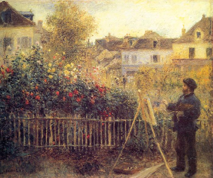 Pierre Auguste Renoir Monet painting in his Garten in Argenteuil